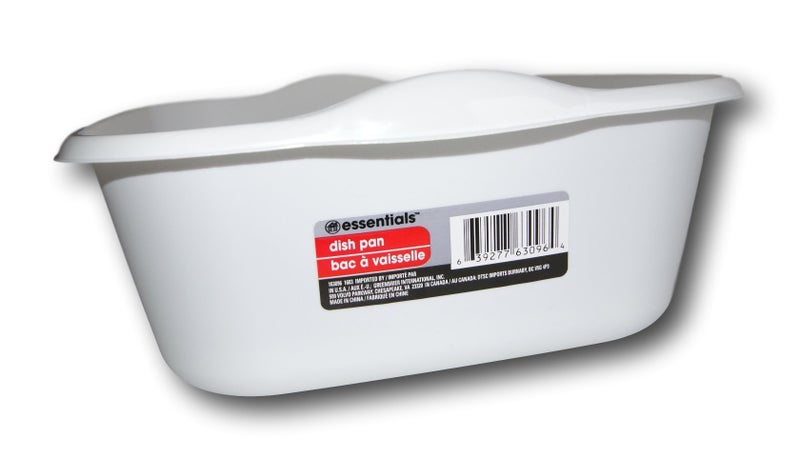 Essentials White Plastic Eight Quart Dishpan - 13Â½ x 11 x 4Â½H - Image 3